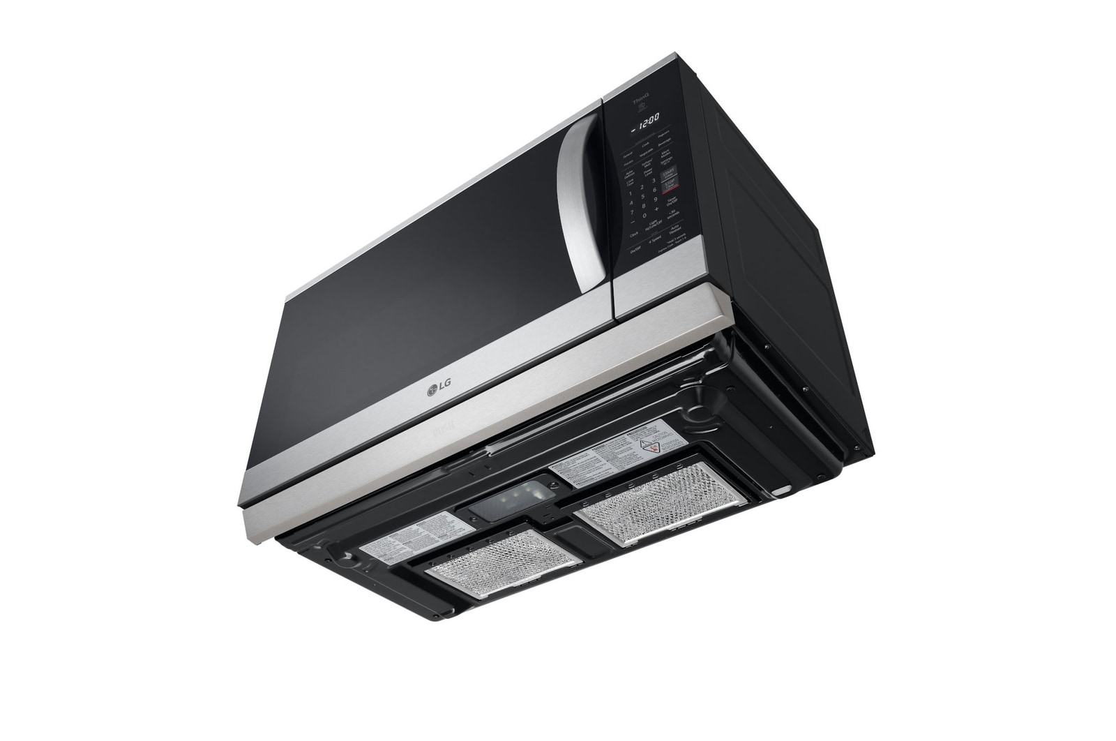 LG Four à micro-ondes intelligent avec hotte intégrée de 2,1 pi³ avec Wi-Fi, hotte ExtendaVent<sup>MC</sup> 2.0 et fonctionnalité EasyClean<sup>MD</sup>, MVEL2125X