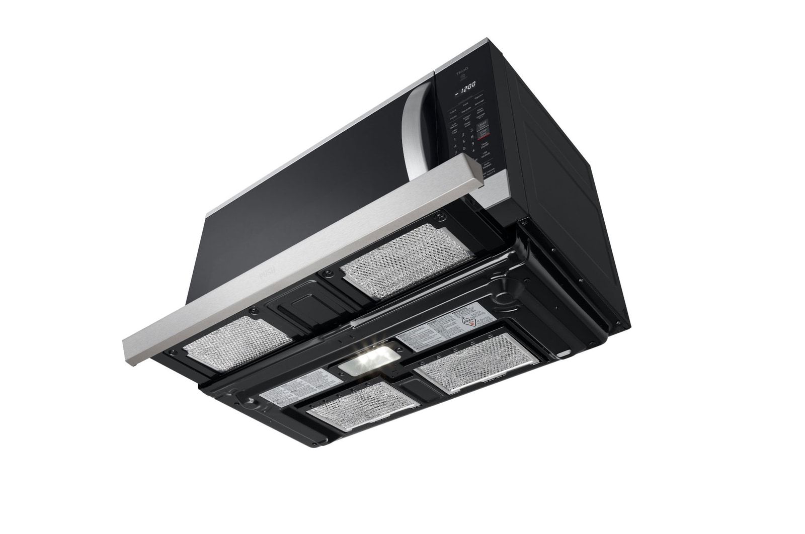 LG Four à micro-ondes intelligent avec hotte intégrée de 2,1 pi³ avec Wi-Fi, hotte ExtendaVent<sup>MC</sup> 2.0 et fonctionnalité EasyClean<sup>MD</sup>, MVEL2125X