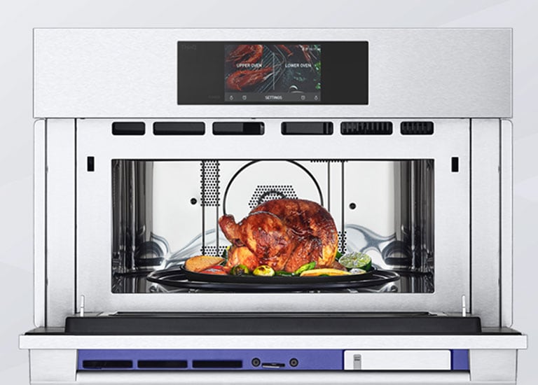 Cuisez sans préchauffage jusqu’à quatre fois plus rapidement* qu’avec un four traditionnel