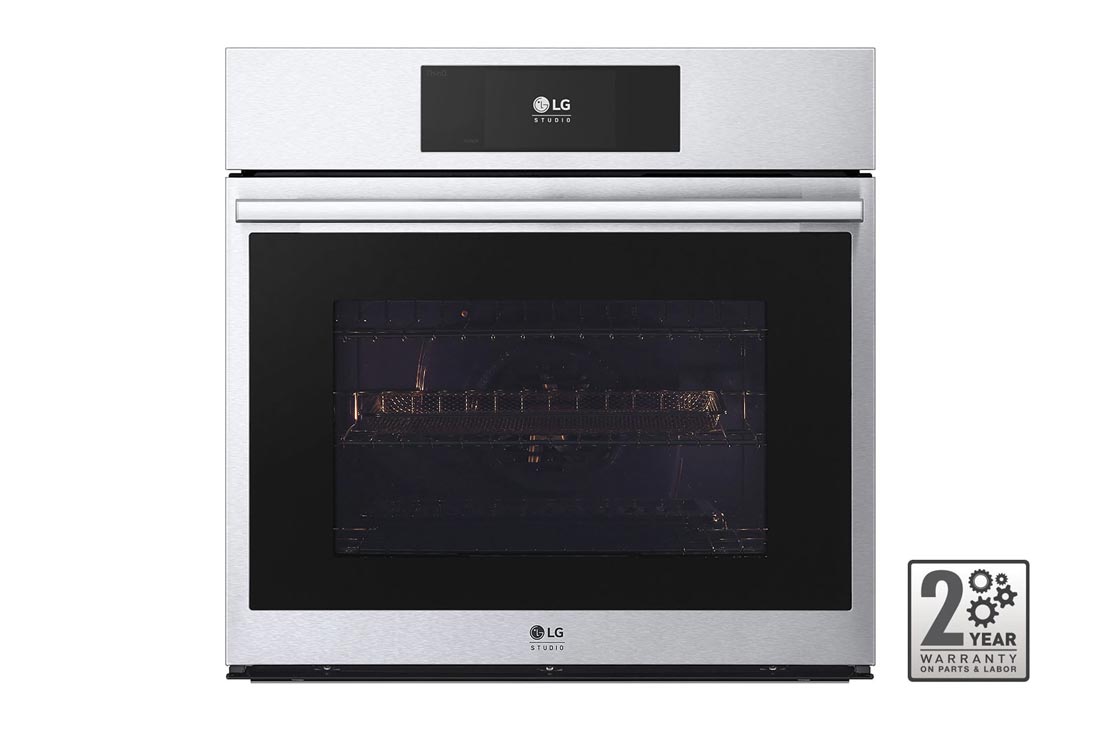 LG Four électrique mural encastrable simple intelligent de 4,7 pi³ avec les technologies InstaView<sup>MD</sup>, Air Fry et Vapeur Sous Vide de LG STUDIO, WSES4728F