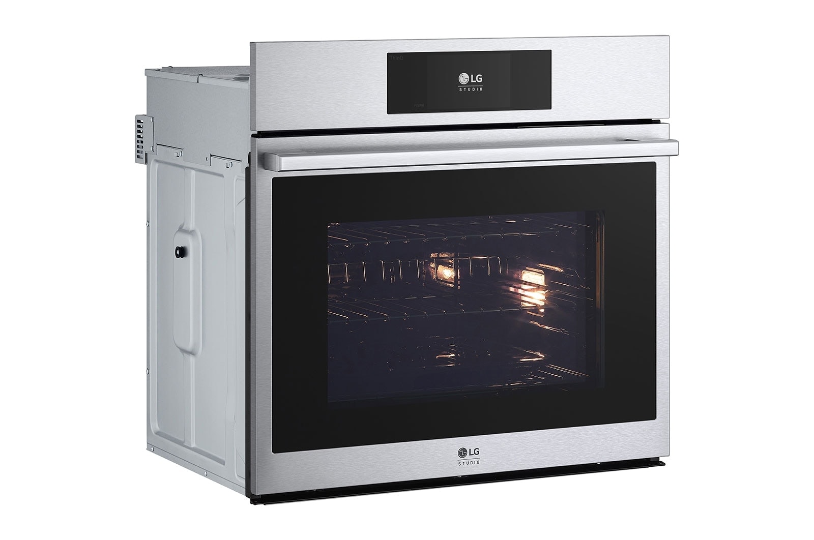 LG Four électrique mural encastrable simple intelligent de 4,7 pi³ avec les technologies InstaView<sup>MD</sup>, Air Fry et Vapeur Sous Vide de LG STUDIO, WSES4728F