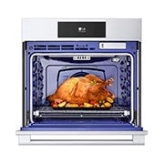 LG Four électrique mural encastrable simple intelligent de 4,7 pi³ avec les technologies InstaView<sup>MD</sup>, Air Fry et Vapeur Sous Vide de LG STUDIO, WSES4728F