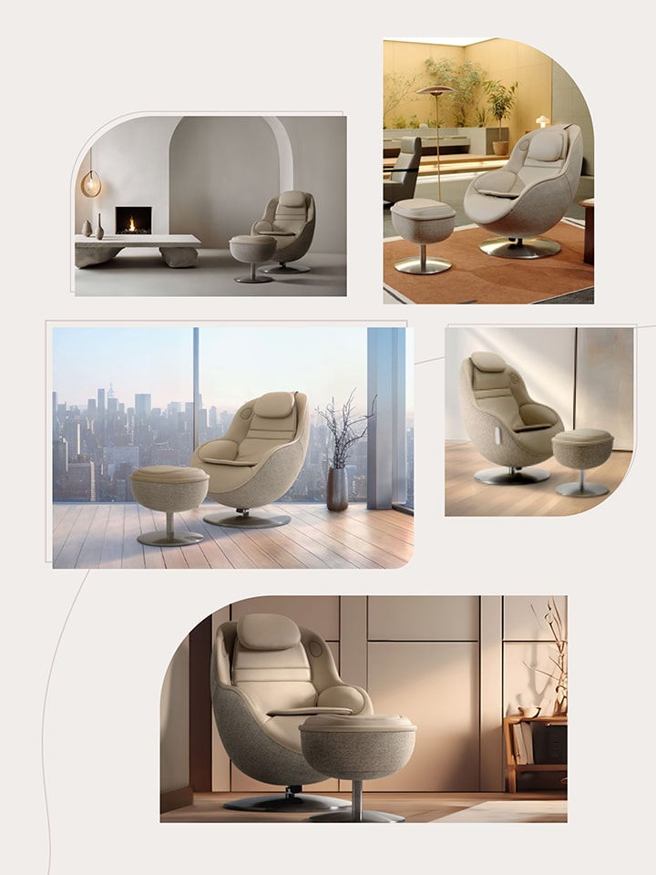 Image of the furniture in different scenes