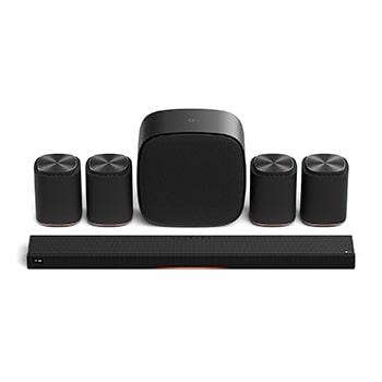 Vue avant de Système Immersive Quad Suite 7 du système Sound Suite de LG 4M7W7H7