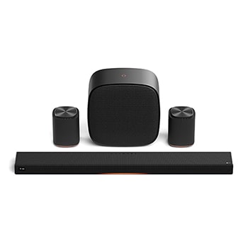 Vue avant de Système Immersive Suite 5 Pro du système Sound Suite de LG M5M5W7H7