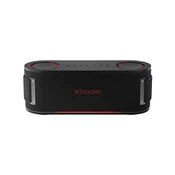 Vue de face de LG xboom Bounce par will.i.am | Enceinte Bluetooth portable | Son signature xboom avec radiateurs passifs orientés vers le haut