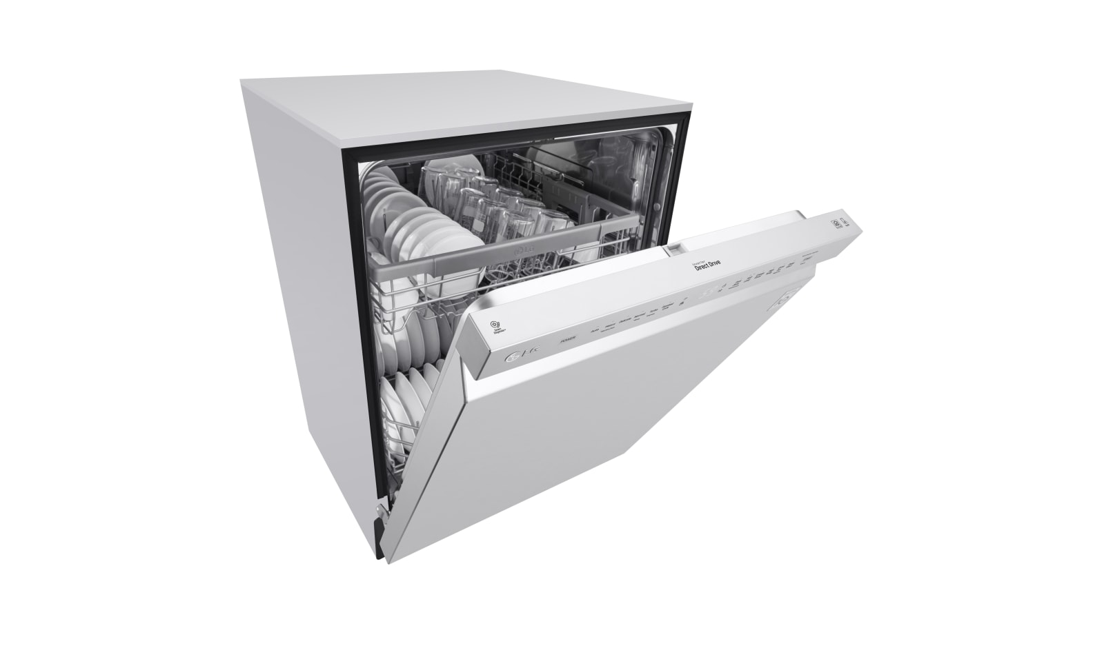 LG Lave-vaisselle à commande frontale de 48 dB équipé du système QuadWash<sup>MC</sup> et du moteur à inversion DirectDrive<sup>MC</sup>, LDF5545ST