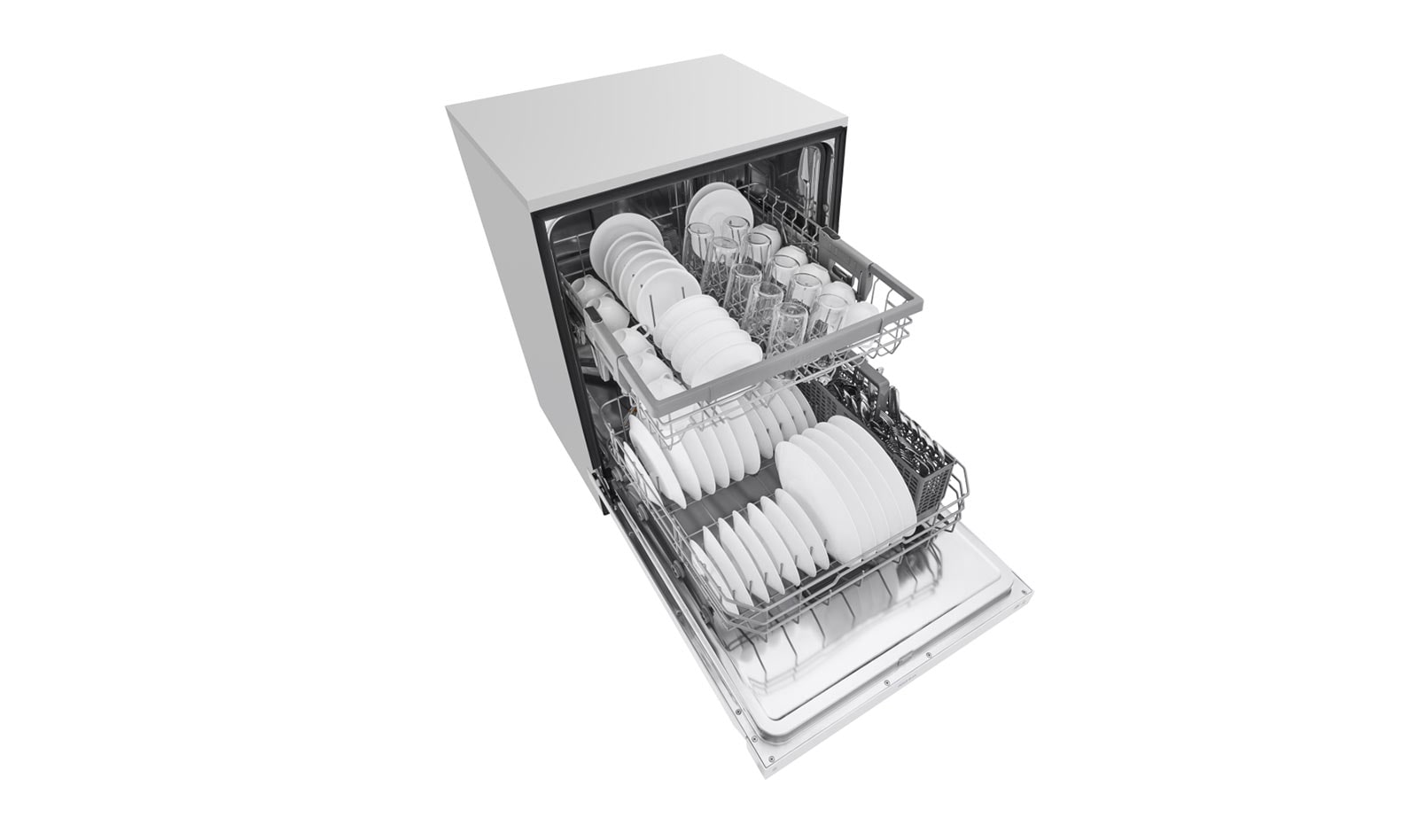 LG Lave-vaisselle à commande frontale de 48 dB équipé du système QuadWash<sup>MC</sup> et du moteur à inversion DirectDrive<sup>MC</sup>, LDF5545WW