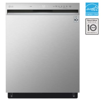 Vue avant de Lave-vaisselle de 24 po LG, QuadWash🅫, Dynamic Dry🅪, 50 dB, commandes front., acier inox. LDFN3432T