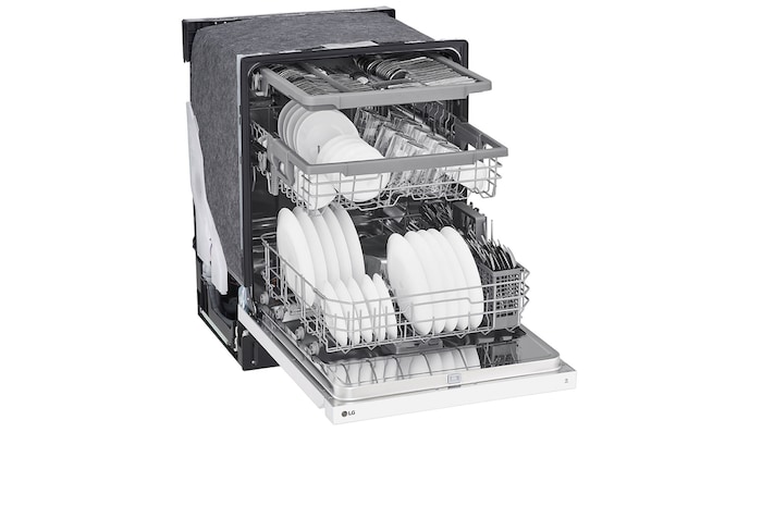 LG Lave-vaisselle à commande frontale du système QuadWash<sup>MD</sup> et du système EasyRack<sup>MD</sup> Plus, LDFN4542W