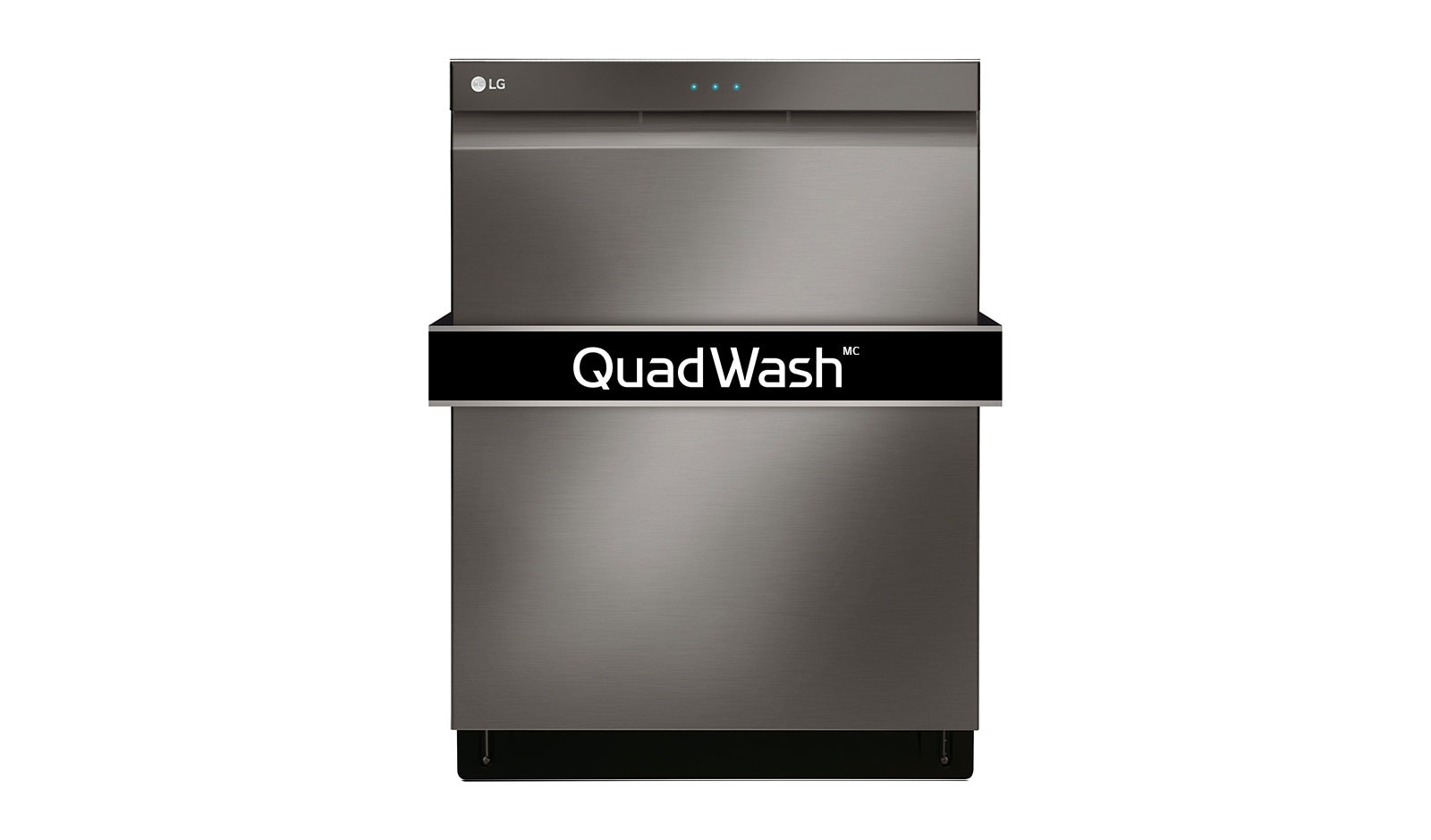 Vue avant de Lave-vaisselle à commande frontale avec QuadWash<sup>MC</sup> et 3e panier ajustable en hauteur LDP6797BD