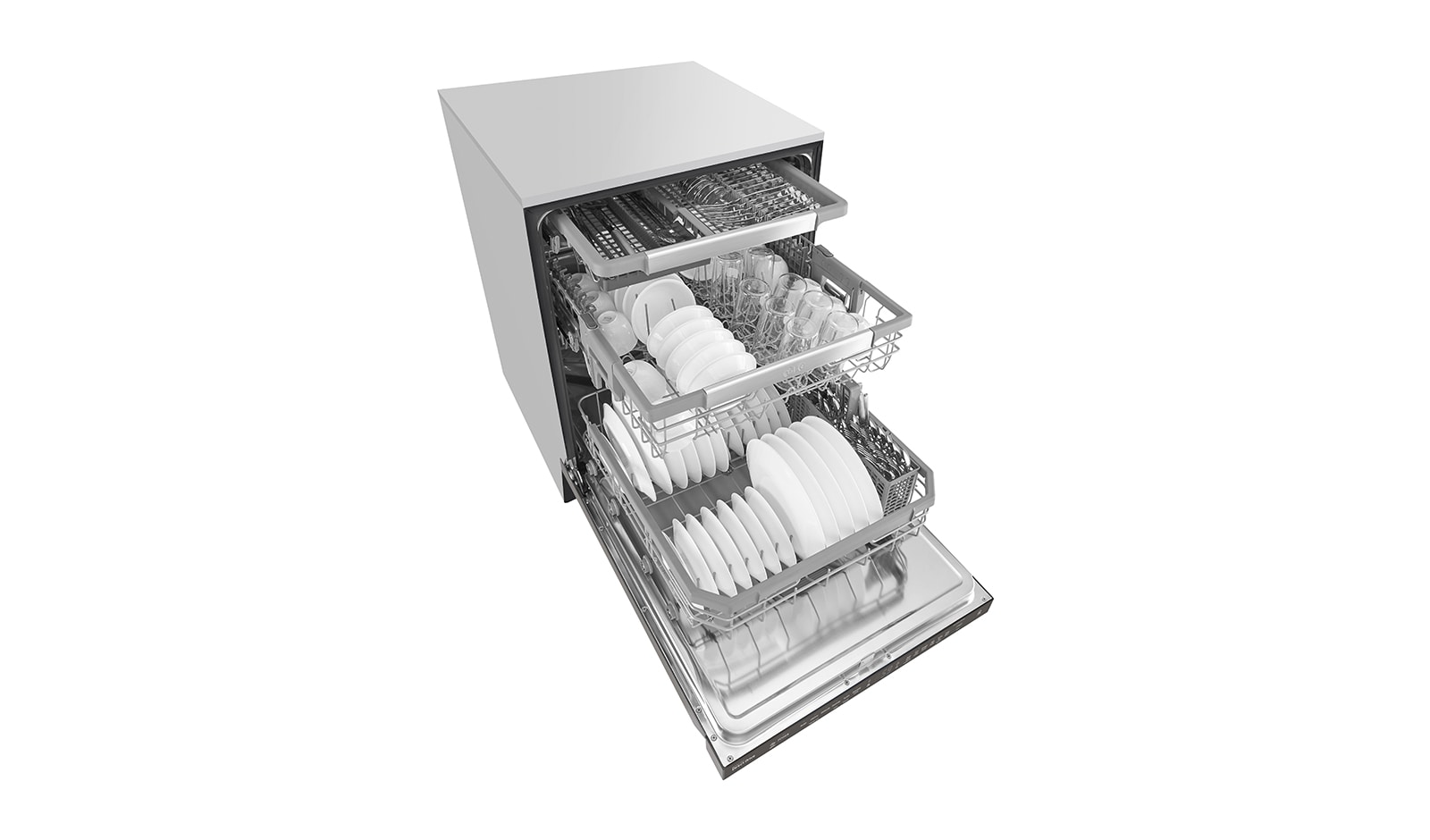 LG Lave-vaisselle à commande frontale avec QuadWash<sup>MC</sup> et 3e panier ajustable en hauteur, LDP6797BD
