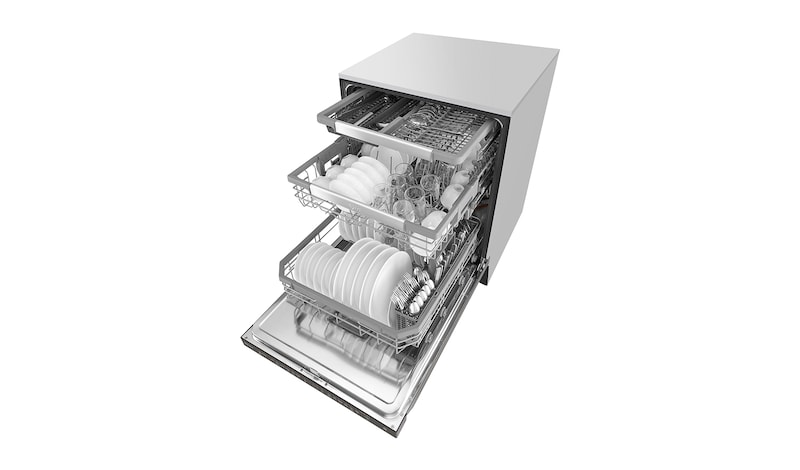 LG Lave-vaisselle à commande frontale avec QuadWash<sup>MC</sup> et 3e panier ajustable en hauteur, LDP6797BD