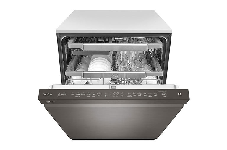 LG Lave-vaisselle à commande frontale avec QuadWash<sup>MC</sup> et 3e panier ajustable en hauteur, LDP6797BD