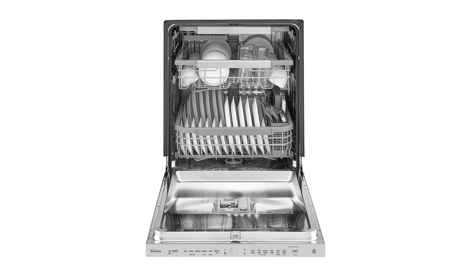 LG Lave-vaisselle à commande frontale avec QuadWash<sup>MC</sup> et 3e panier ajustable en hauteur, LDP6797ST