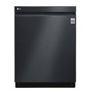 Vue avant de Lave-vaisselle noir mat à commandes sur le dessus avec TrueSteam<sup>MD</sup>, QuadWash<sup>MD</sup> et 3e panier LDP6809BM