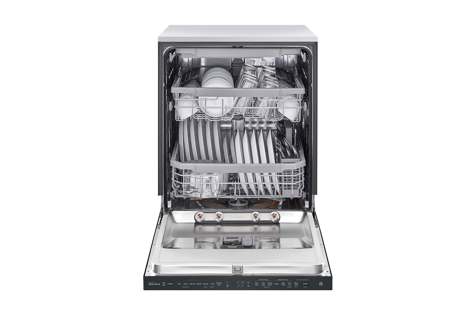 LG Lave-vaisselle noir mat à commandes sur le dessus avec TrueSteam<sup>MD</sup>, QuadWash<sup>MD</sup> et 3e panier, LDP6809BM