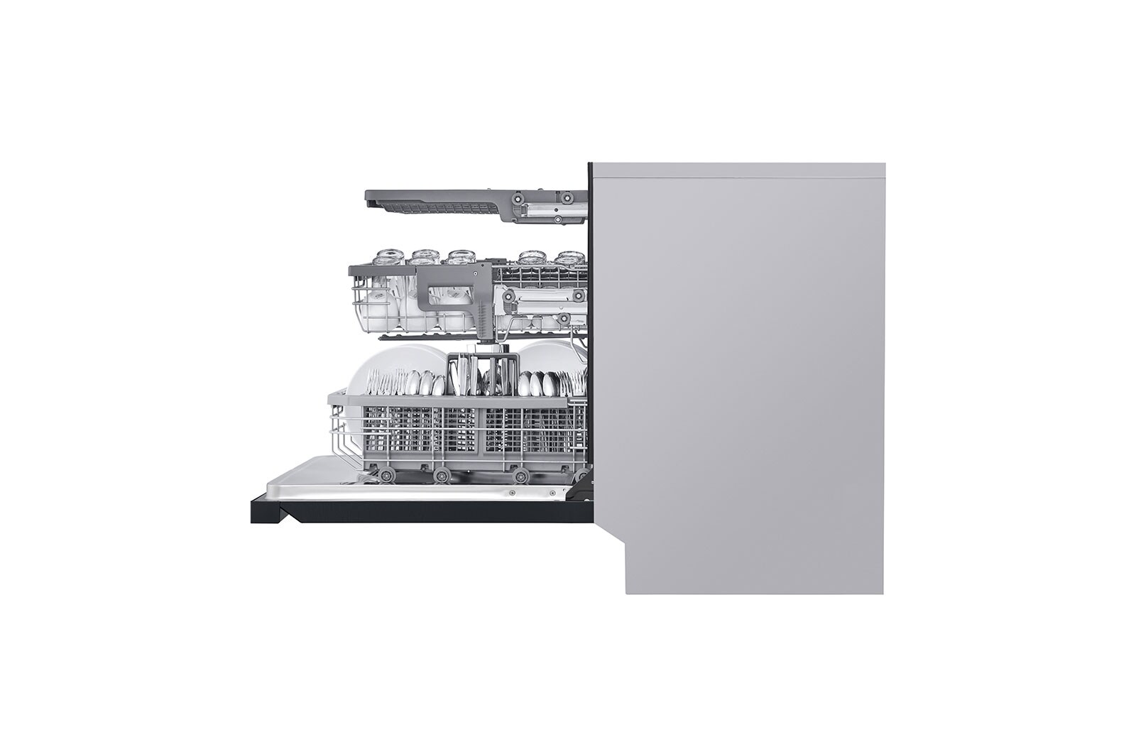 LG Lave-vaisselle noir mat à commandes sur le dessus avec TrueSteam<sup>MD</sup>, QuadWash<sup>MD</sup> et 3e panier, LDP6809BM