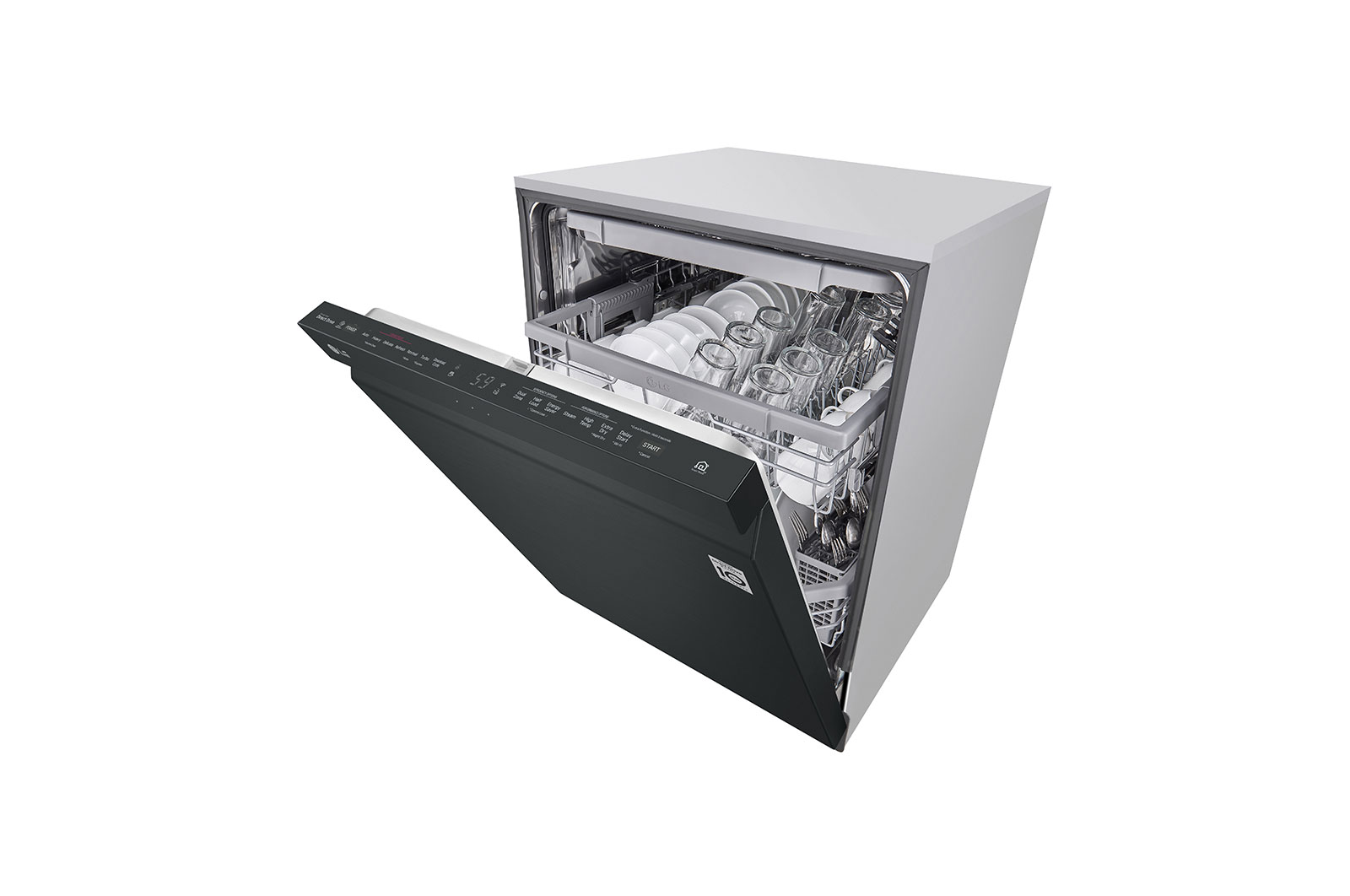 LG Lave-vaisselle noir mat à commandes sur le dessus avec TrueSteam<sup>MD</sup>, QuadWash<sup>MD</sup> et 3e panier, LDP6809BM