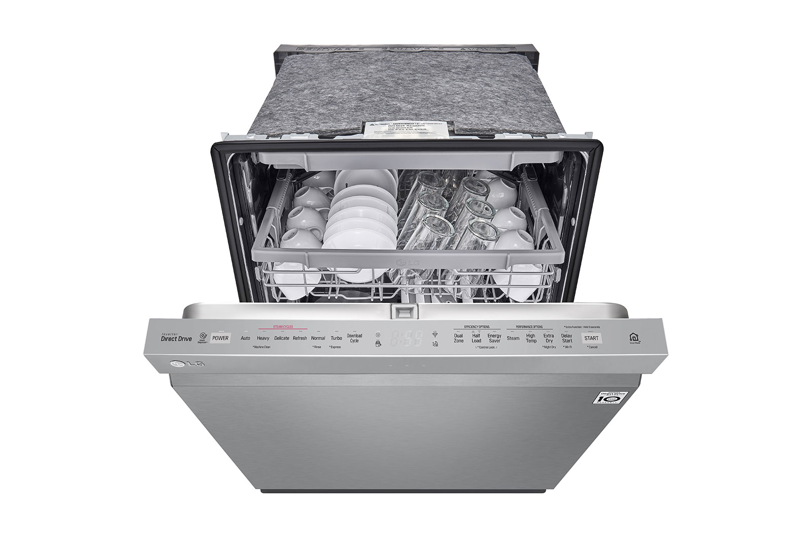 LG Lave-vaisselle à commandes sur le dessus avec finition résistante aux taches, TrueSteam<sup>MD</sup>, QuadWash<sup>MD</sup> et 3<sup>e</sup> panier, LDP6809SS