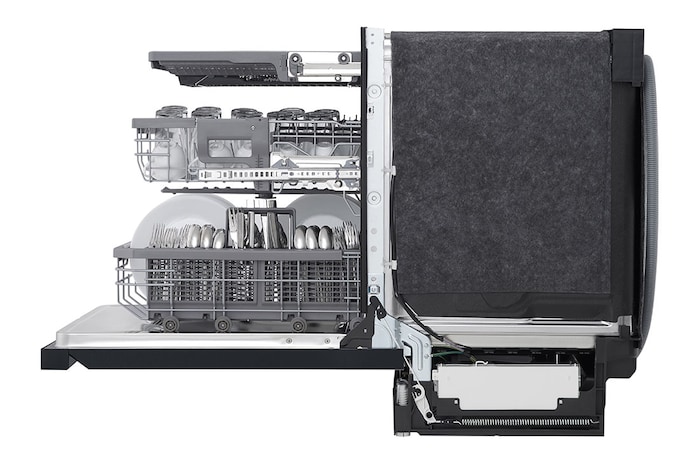 LG Lave-vaisselle noir mat à commandes sur le dessus avec TrueSteam<sup>MD</sup>, QuadWash<sup>MD</sup> et 3<sup>e</sup> panier, LDP6810BM