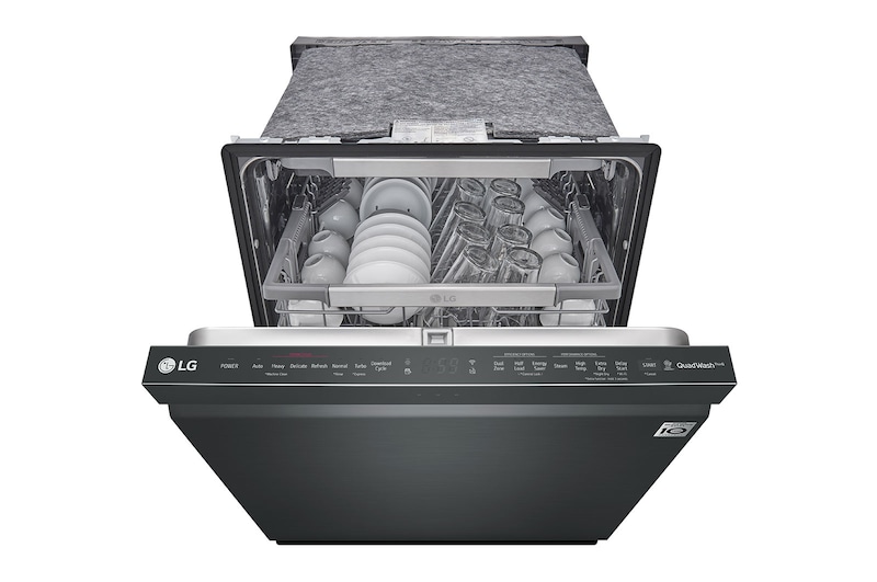 LG Lave-vaisselle noir mat à commandes sur le dessus avec TrueSteam<sup>MD</sup>, QuadWash<sup>MD</sup> et 3<sup>e</sup> panier, LDP6810BM