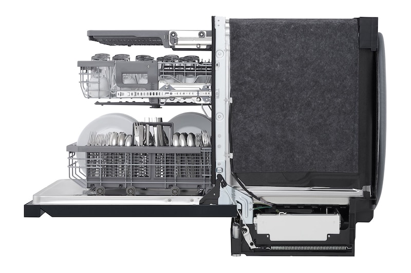 LG Lave-vaisselle noir mat à commandes sur le dessus avec TrueSteam<sup>MD</sup>, QuadWash<sup>MD</sup> et 3<sup>e</sup> panier, LDP6810BM