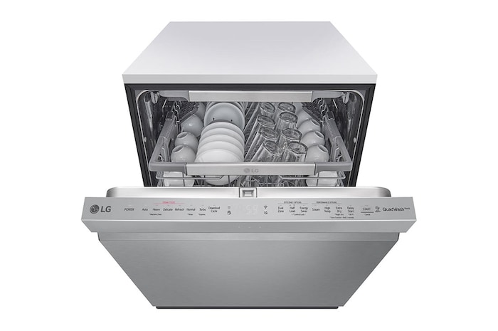 LG Lave-vaisselle à commandes sur le dessus avec finition résistante aux taches, TrueSteam<sup>MD</sup>, QuadWash<sup>MD</sup> et 3<sup>e</sup> panier, LDP6810SS