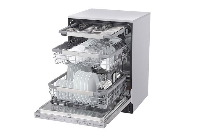LG Lave-vaisselle à commandes sur le dessus avec finition résistante aux taches, TrueSteam<sup>MD</sup>, QuadWash<sup>MD</sup> et 3<sup>e</sup> panier, LDP6810SS