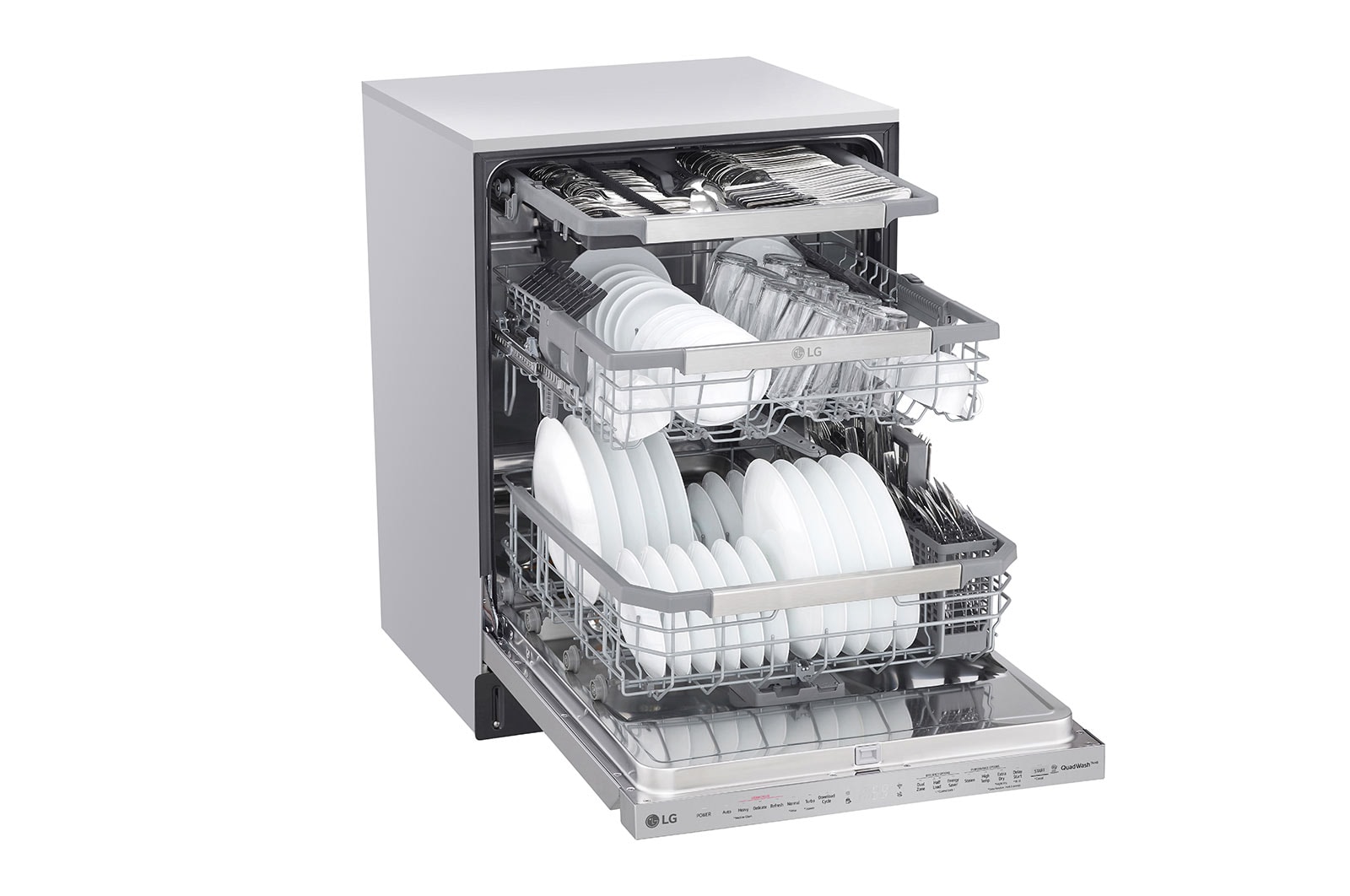 LG Lave-vaisselle à commandes sur le dessus avec finition résistante aux taches, TrueSteam<sup>MD</sup>, QuadWash<sup>MD</sup> et 3<sup>e</sup> panier, LDP6810SS