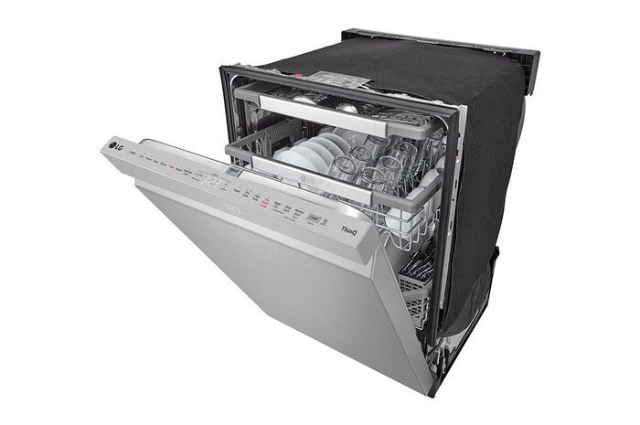 LG Lave-vaisselle intelligent avec lave et sèche en 1 heure, commandes sur le dessus et système QuadWash Pro<sup>MC</sup>, technologie TrueSteam<sup>MD</sup> et technologie Dynamic Dry<sup>MC</sup>, LDPH7972S