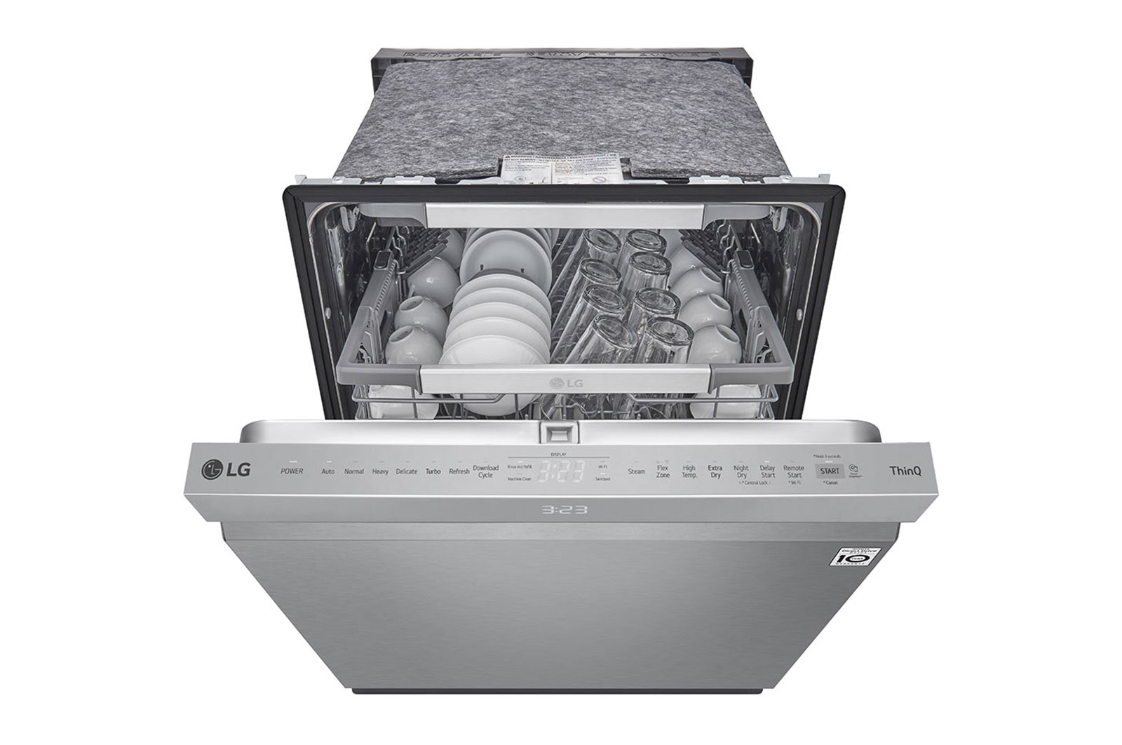 LG Lave-vaisselle intelligent avec  commandes sur le dessus et système QuadWash<sup>MC</sup> Pro, technologie TrueSteam<sup>MD</sup> et technologie Dynamic Dry<sup>MC</sup>, LDPS6762S