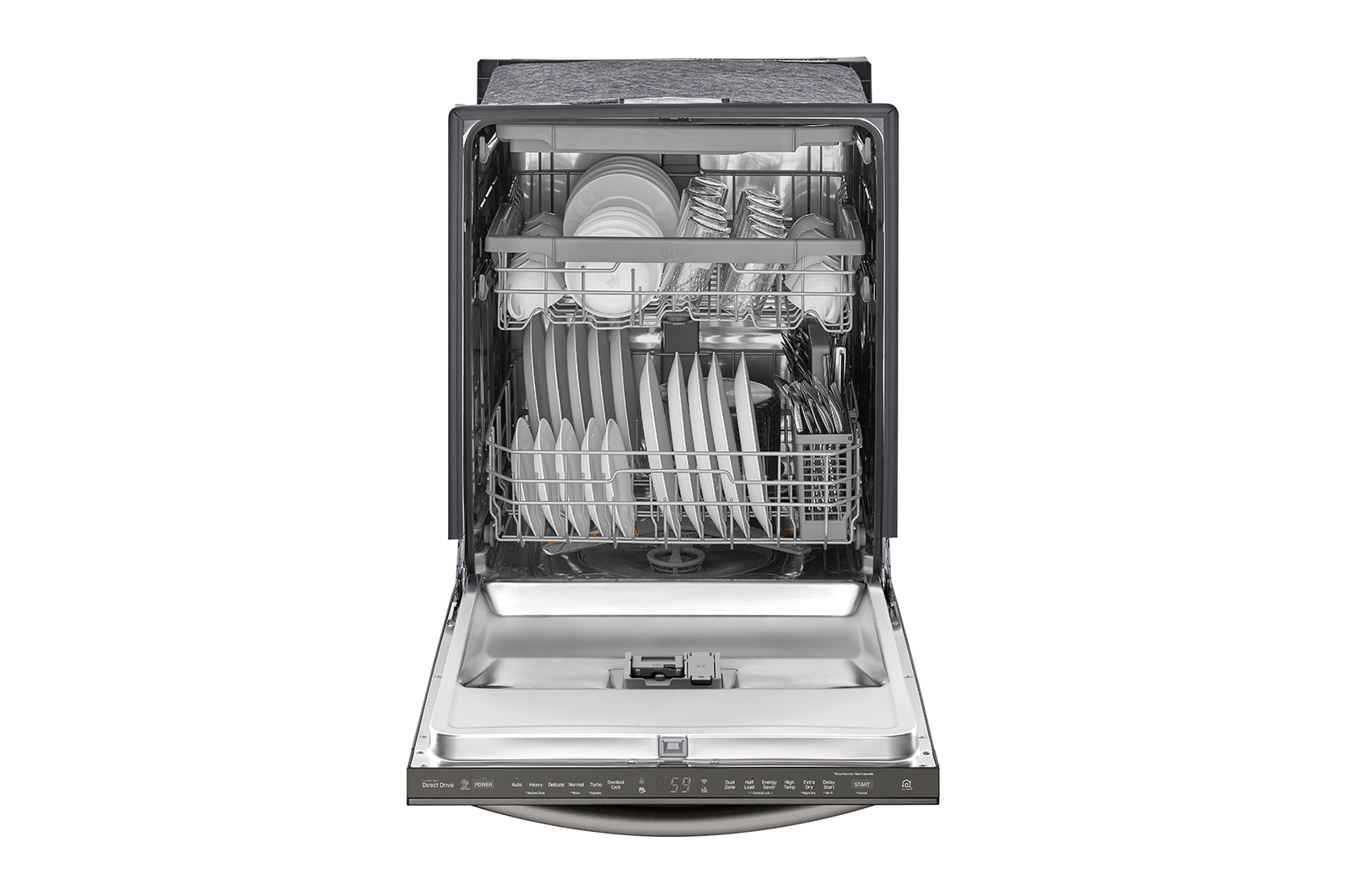 LG Lave-vaisselle à commande sur avec QuadWash®, connectivité Wi-Fi et 3e panier, LDT5678BD