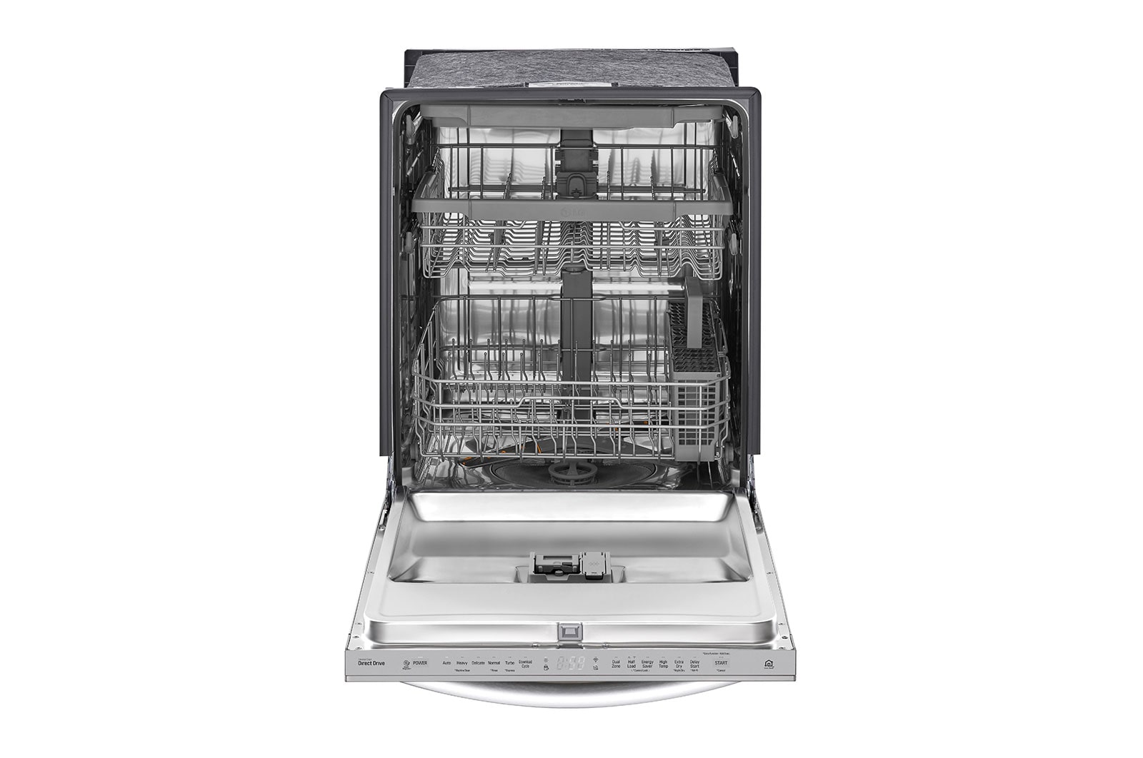 LG Lave-vaisselle à commande sur le dessus résistant aux taches avec QuadWash®, connectivité Wi-Fi et 3e panier, LDT5678SS