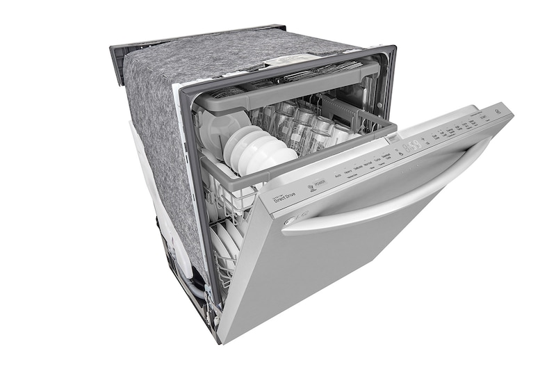 LG Lave-vaisselle à commande sur le dessus résistant aux taches avec QuadWash®, connectivité Wi-Fi et 3e panier, LDT5678SS