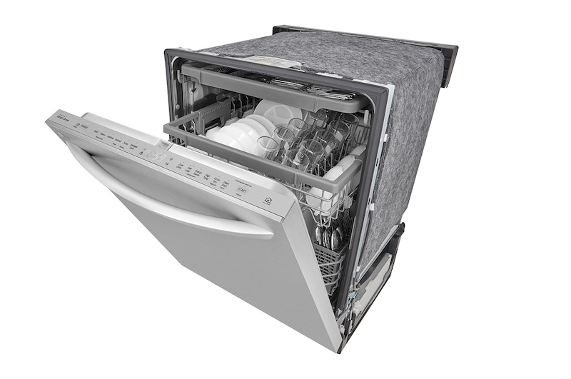 LG Lave-vaisselle à commande sur le dessus résistant aux taches avec QuadWash®, connectivité Wi-Fi et 3e panier, LDT5678SS