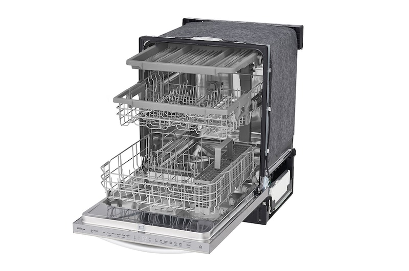 LG Lave-vaisselle à commande sur le dessus résistant aux taches avec QuadWash®, connectivité Wi-Fi et 3e panier, LDT5678SS