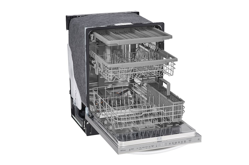 LG Lave-vaisselle à commande sur le dessus résistant aux taches avec QuadWash®, connectivité Wi-Fi et 3e panier, LDT5678SS