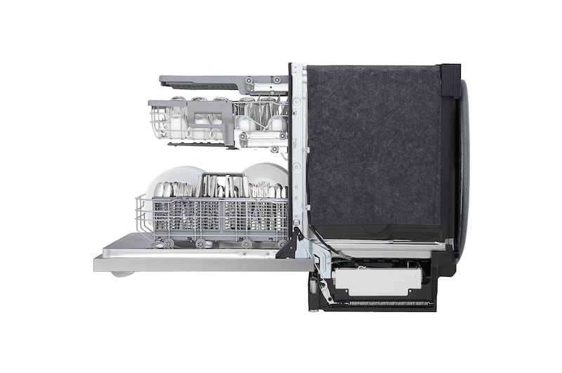 LG Lave-vaisselle à commande sur le dessus résistant aux taches avec QuadWash®, connectivité Wi-Fi et 3e panier, LDT5678SS