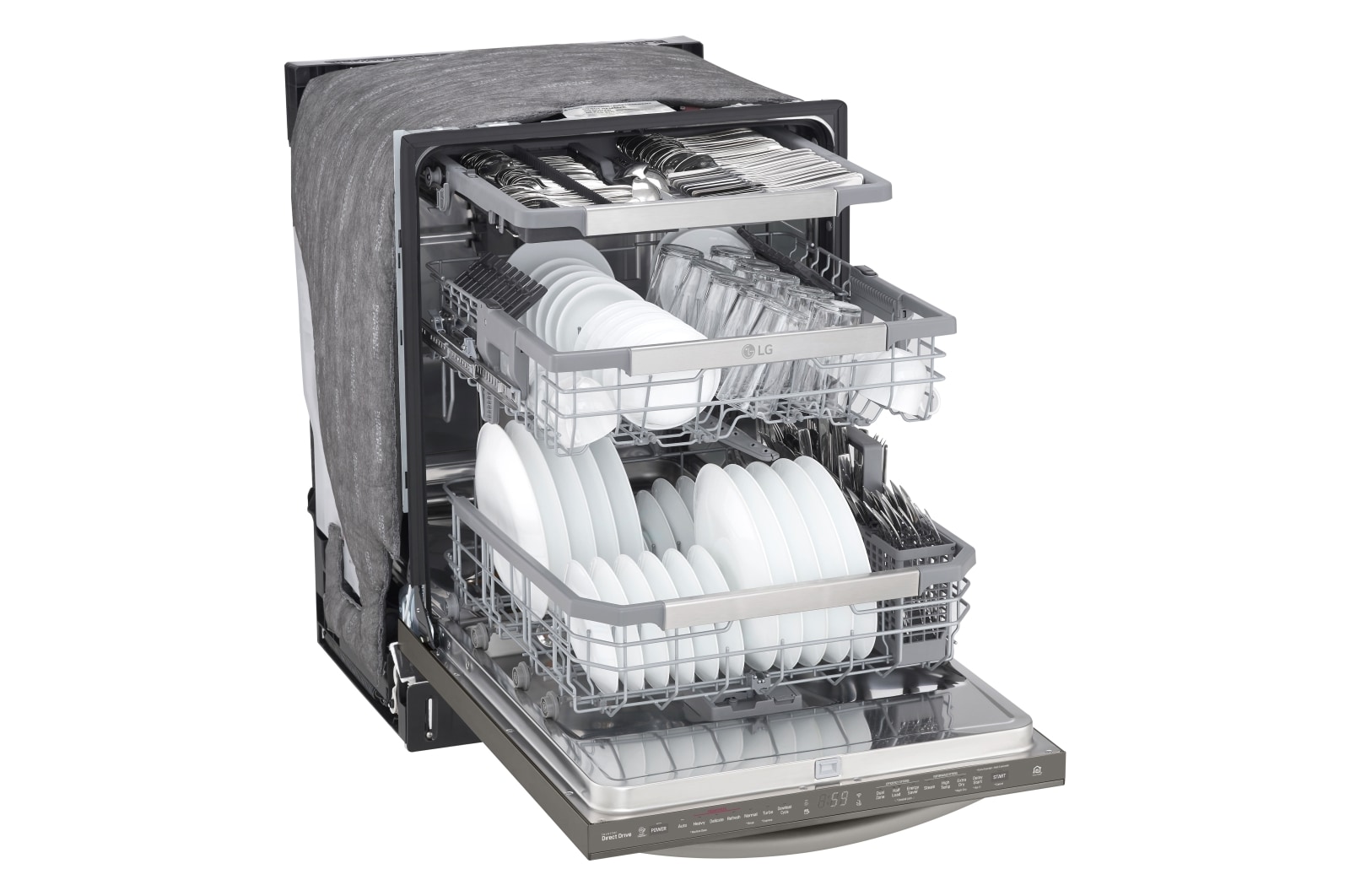 LG Bientôt en vente : Lave-vaisselle à commandes sur le dessus avec TrueSteam<sup>MD</sup> et système QuadWash<sup>MC</sup>, prenant en charge le Wi-Fi, LDT7808BD