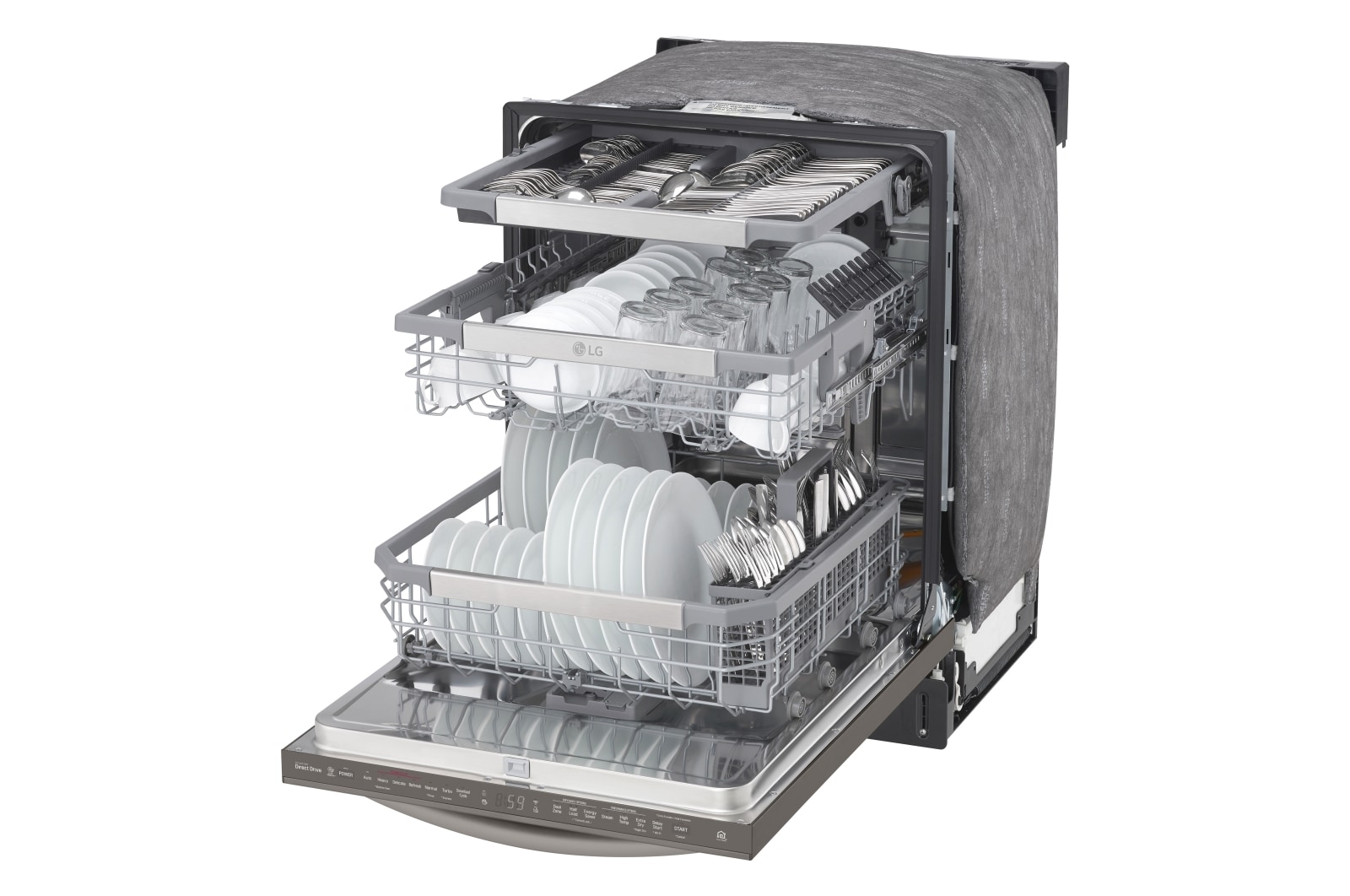 LG Bientôt en vente : Lave-vaisselle à commandes sur le dessus avec TrueSteam<sup>MD</sup> et système QuadWash<sup>MC</sup>, prenant en charge le Wi-Fi, LDT7808BD