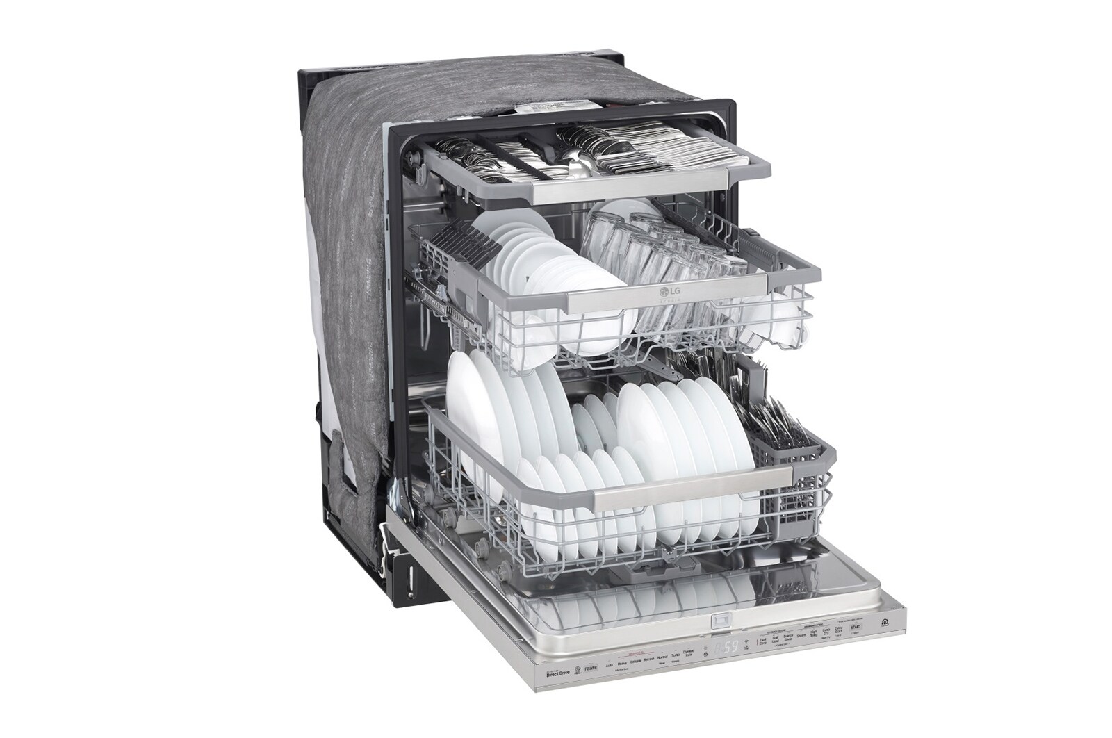 LG Lave-vaisselle LG STUDIO à vapeur et à commandes supérieures avec technologie QuadWash<sup>MC</sup>, LSDT9908SS