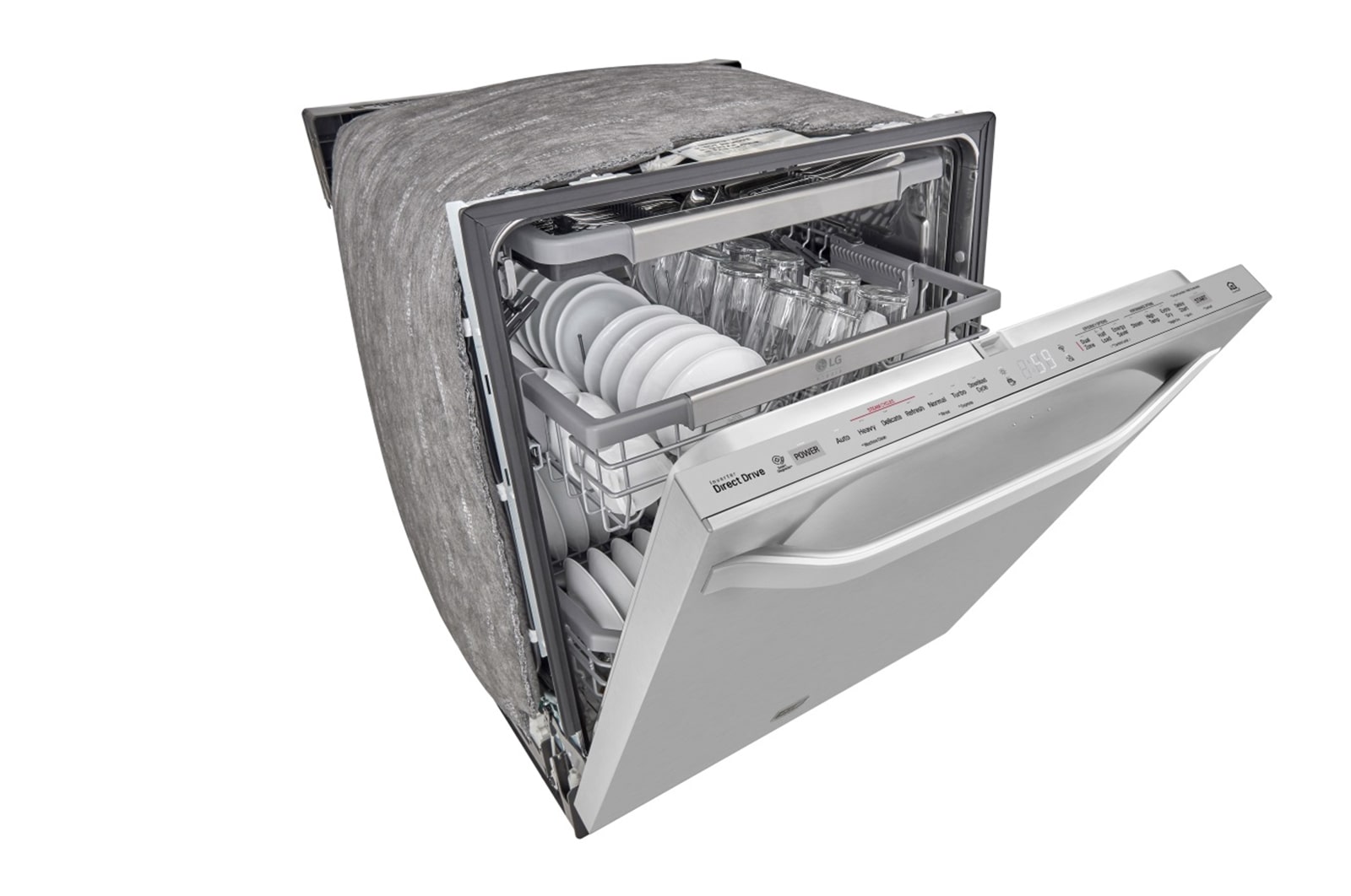 LG Lave-vaisselle LG STUDIO à vapeur et à commandes supérieures avec technologie QuadWash<sup>MC</sup>, LSDT9908SS