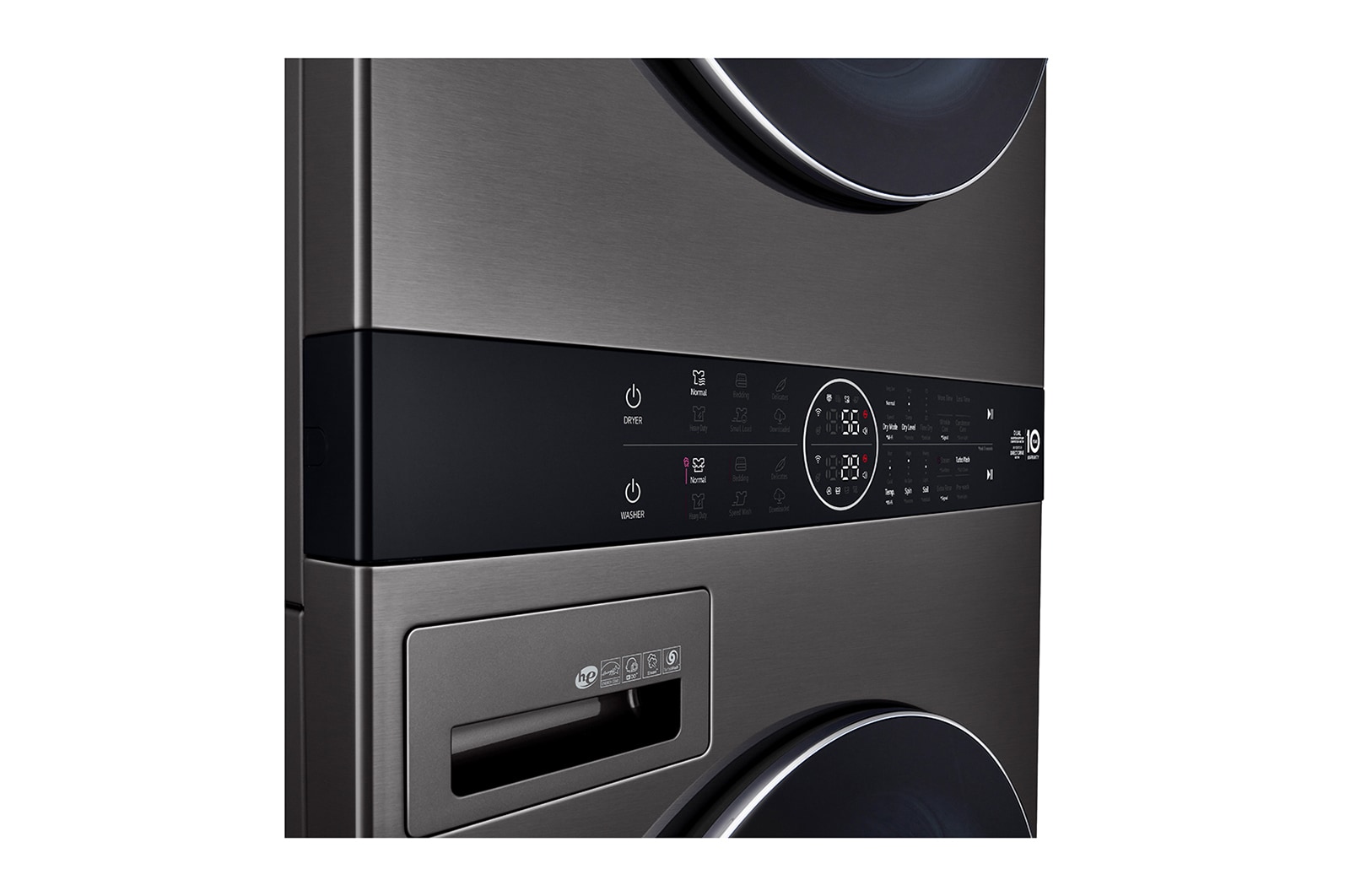 LG Laveuse de 5,2 pi³ et sécheuse de 7,2 pi³ WashTower<sup>MC</sup> à thermopompe sans évent à chargement frontal de LG à unité simple, WKHC202HBA