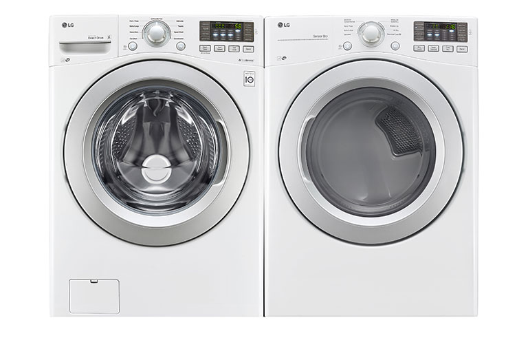 LG Ensemble TWINWash<sup>MC</sup> de LG d‘une capacité de 6,3 pi³ avec laveuse SideKick<sup>MC</sup> et sécheuse électrique de LG, WM3270CW_WD100CW_DLE3170W_WDP4W