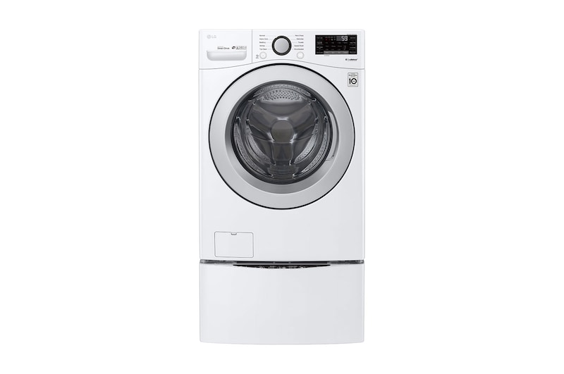 LG Ensemble TWINWash<sup>MC</sup> de LG d‘une capacité de 6,3 pi³ avec laveuse Piédestal  et sécheuse électrique de LG, WM3500CW_WD100CW_DLE3500W_WDP4W