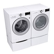 LG Ensemble TWINWash<sup>MC</sup> de LG d‘une capacité de 6,3 pi³ avec laveuse Piédestal  et sécheuse électrique de LG, WM3500CW_WD100CW_DLE3500W_WDP4W