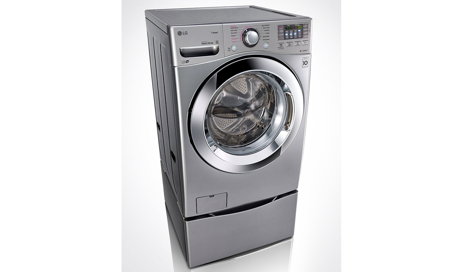 LG Ensemble TWINWash<sup>MC</sup> de LG d‘une capacité de 6,3 pi³ avec laveuse SideKick<sup>MC</sup> et sécheuse électrique de LG, WM3670HVA_WD100CV_DLEX3370V_WDP4V