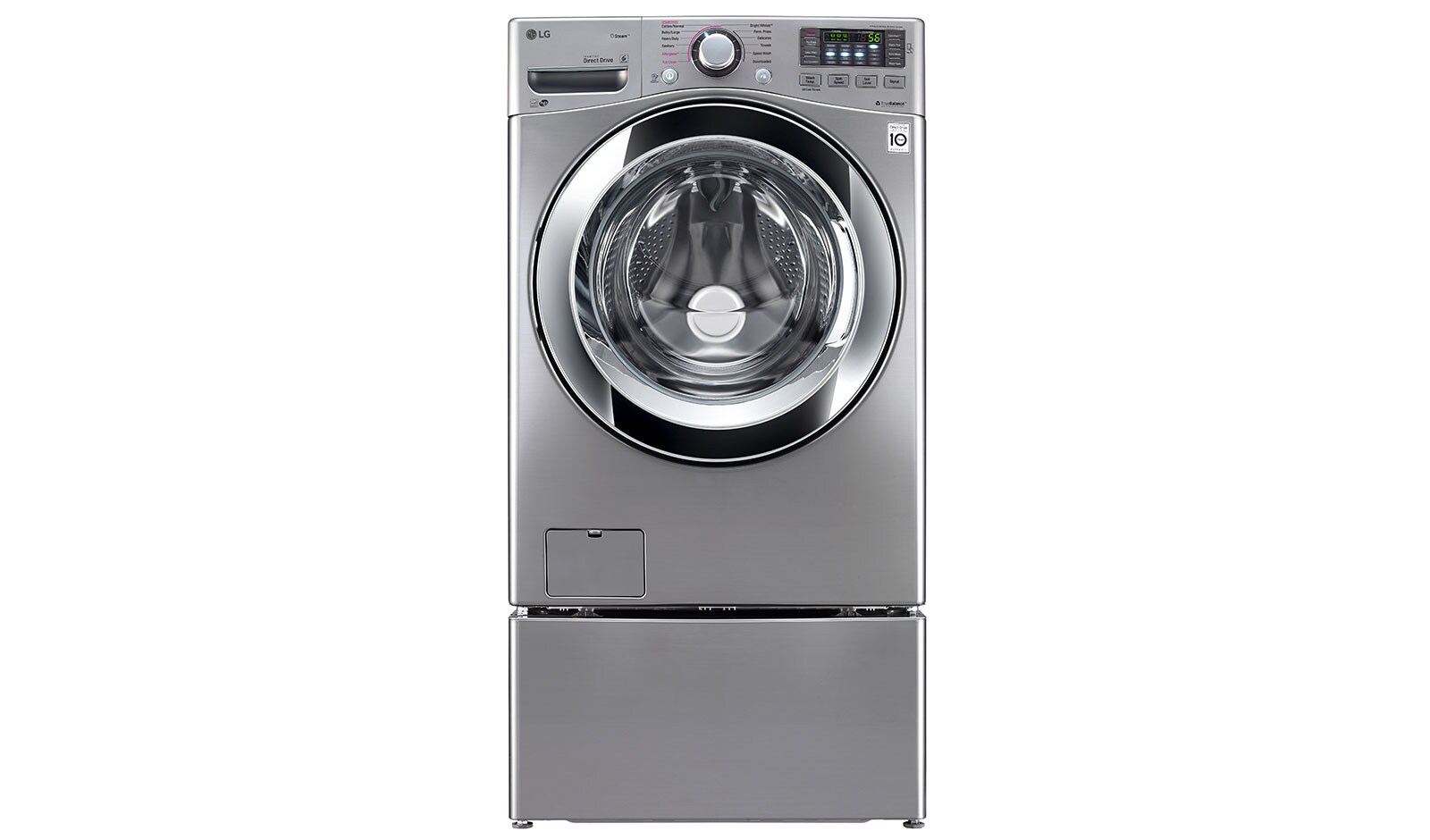 LG Ensemble TWINWash<sup>MC</sup> de LG d‘une capacité de 6,3 pi³ avec laveuse SideKick<sup>MC</sup> et sécheuse électrique de LG, WM3670HVA_WD100CV_DLEX3370V_WDP4V