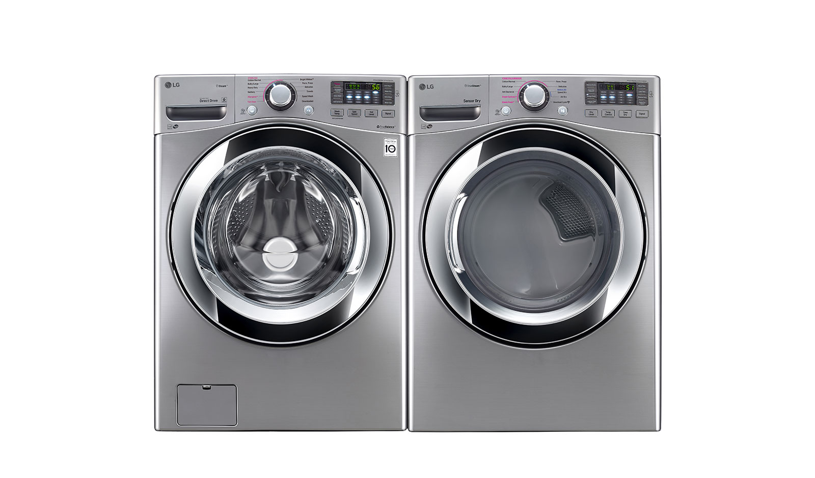 LG Ensemble TWINWash<sup>MC</sup> de LG d‘une capacité de 6,3 pi³ avec laveuse SideKick<sup>MC</sup> et sécheuse électrique de LG, WM3670HVA_WD100CV_DLEX3370V_WDP4V